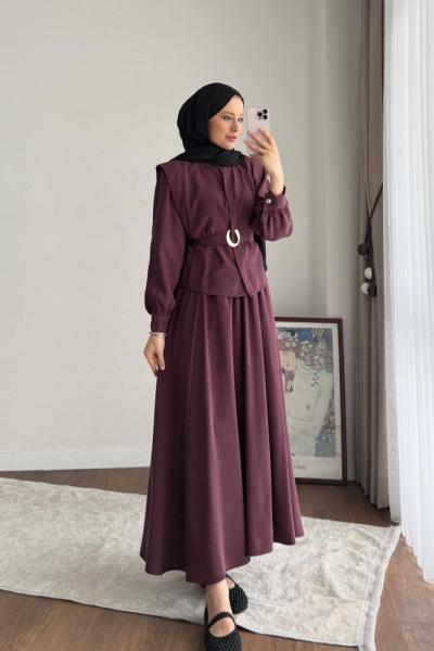 Plane Etekli Takım Mürdüm