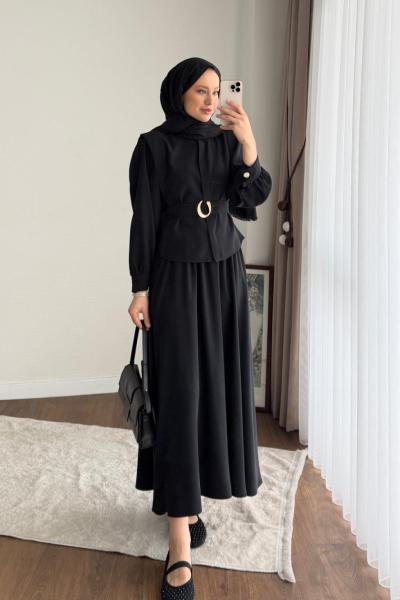 Plane Etekli Takım Siyah