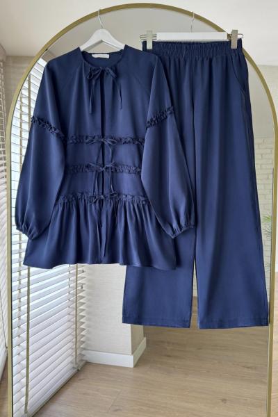 Asmin Pantolonlu Takım Lacivert