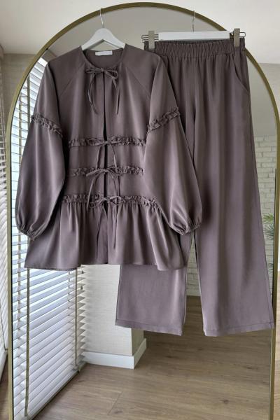 Asmin Pantolonlu Takım Vizon