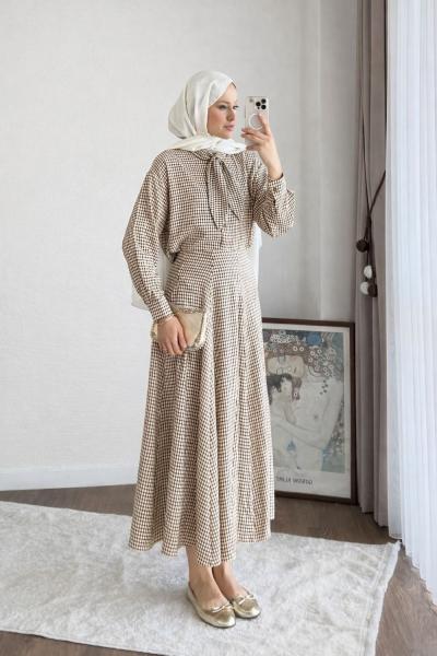 Pötikare Etekli Takım Kahverengi