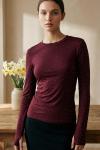 Taşlı Parmak Geçmeli Body Bordo