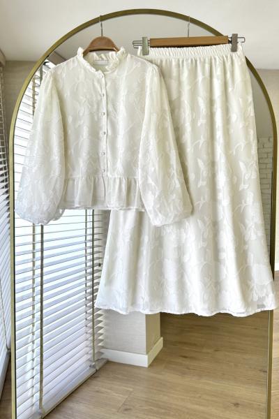 Pimenta Etekli Takım Ekru