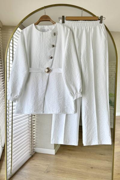 Cupra Pantolonlu Takım Beyaz