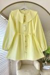 Bebe Yaka Nervürlü Gömlek Sarı