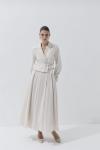 Yaka Detaylı Etekli Takım Krem