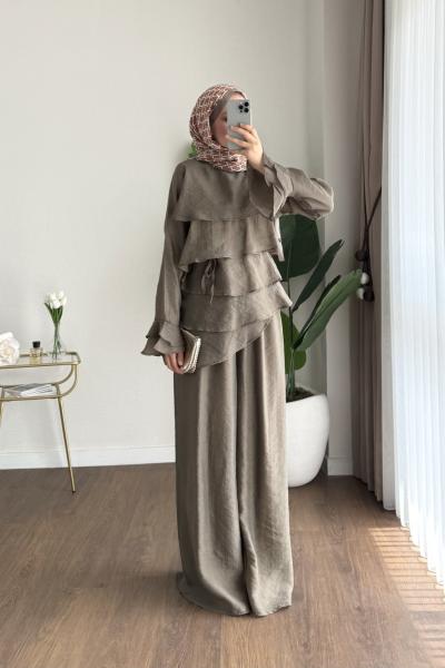 Kat Kat Pantolonlu Takım Haki