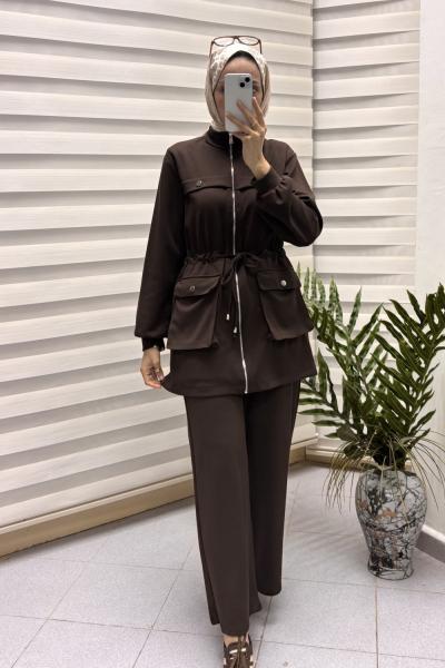 Körük Cepli Modal Takım Acı Kahve