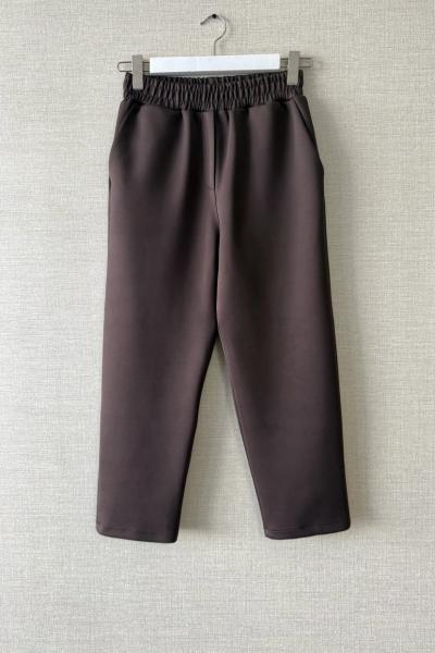 Beli Lastikli Double Pantolon Acı Kahve