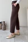 Beli Lastikli Double Pantolon Acı Kahve