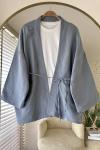 Cepli Müslin Kimono Gri