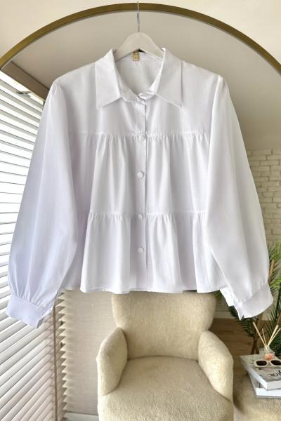 Floor Kısa Gömlek Beyaz