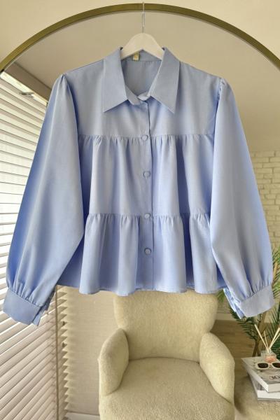 Floor Kısa Gömlek Mavi