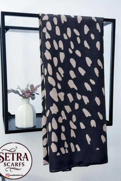 Ceylan Desenli Şal Bej-Siyah