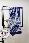Zebra Desenli Şal Lacivert