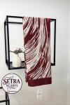 Zebra Desenli Şal Bordo
