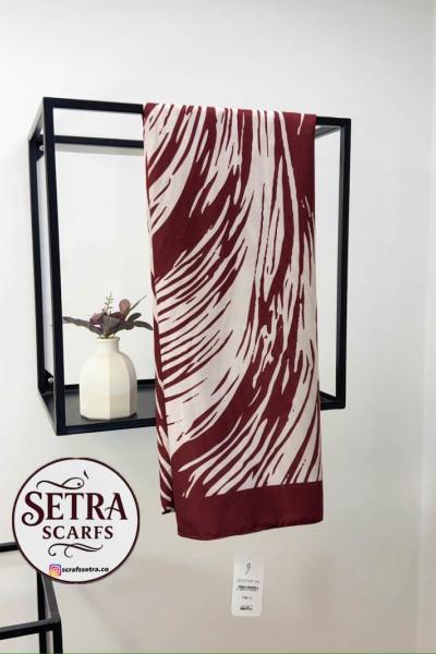 Zebra Desenli Şal Bordo
