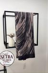Zebra Desenli Şal Siyah Taş