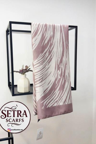 Zebra Desenli Şal Pudra