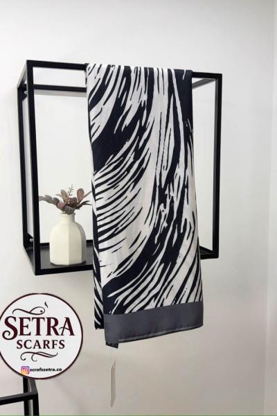 Zebra Desenli Şal Siyah Beyaz