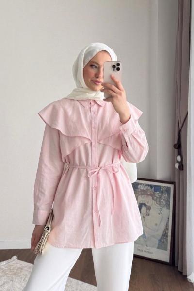 Allerli Modal Gömlek Pembe