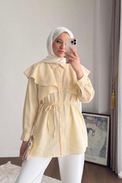 Allerli Modal Gömlek Sarı