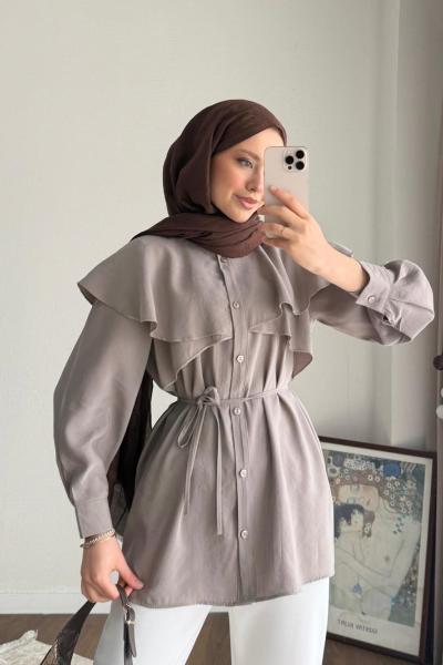 Allerli Modal Gömlek Vizon