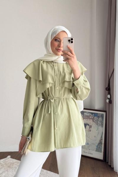 Allerli Modal Gömlek Yeşil