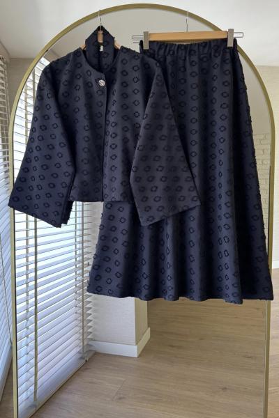 Fringe Etekli Takım Siyah