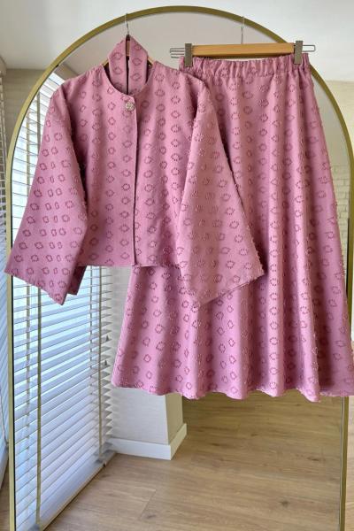 Fringe Etekli Takım Gül kurusu