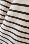 Bisiklet Yaka Çizgili Sweatshirt Acı Kahve