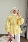 Reglan Kol Oversize Gömlek Sarı