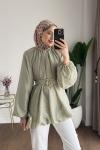 Bubble Kemerli Tunik Yeşil