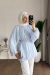 Bubble Kemerli Tunik Bebe Mavisi