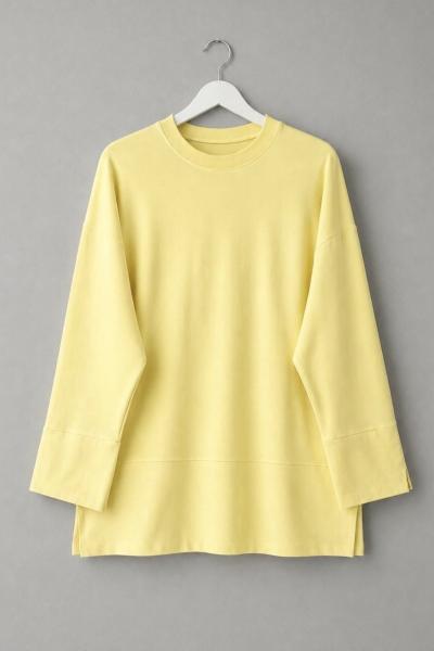 Yırtmaç Detaylı Süprem Sweatshirt Sarı