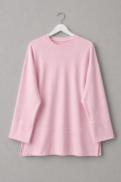 Yırtmaç Detaylı Süprem Sweatshirt Pudra