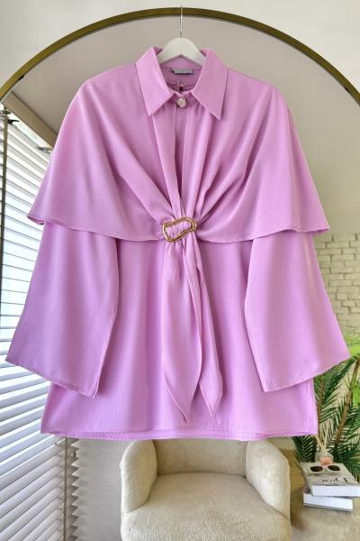 Pelerinli Tunik Pembe