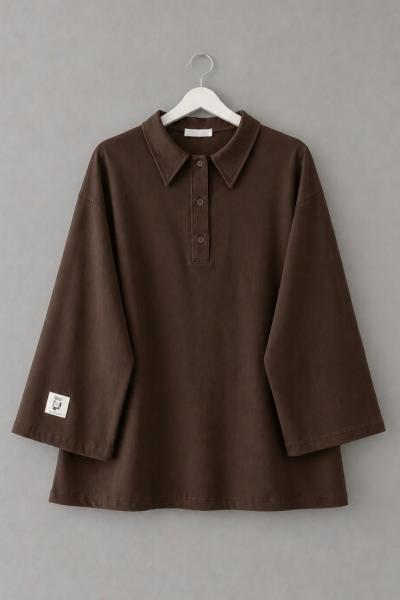 Polo Yaka Süprem Sweatshirt Acı Kahve