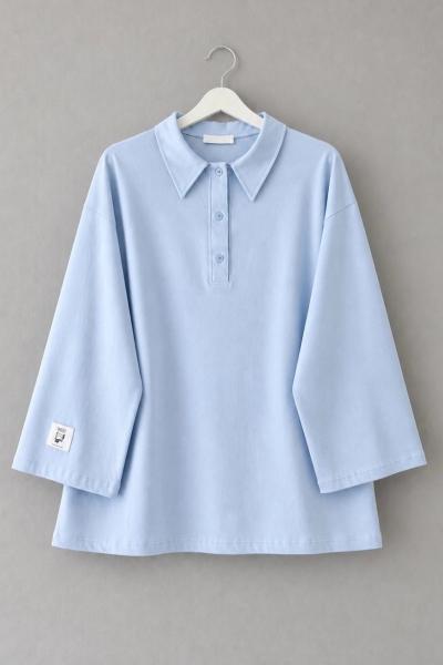 Polo Yaka Süprem Sweatshirt Bebe Mavisi