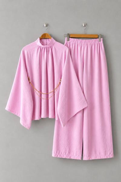Queen Pantolonlu Takım Pembe