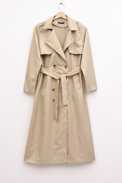 Soft Kruvaze Trençkot Camel