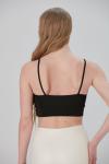 Önü Çapraz İp Askılı Büstiyer Siyah