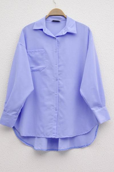 Tek Cepli Oversize Gömlek Bebe Mavisi