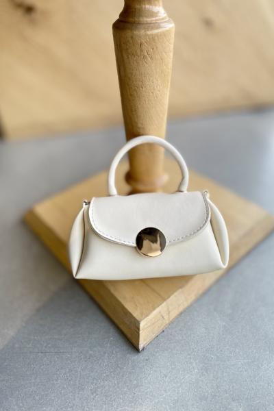 Mini El Omuz Çantası Krem