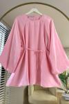 Balon Kol Modal Tunik Pembe