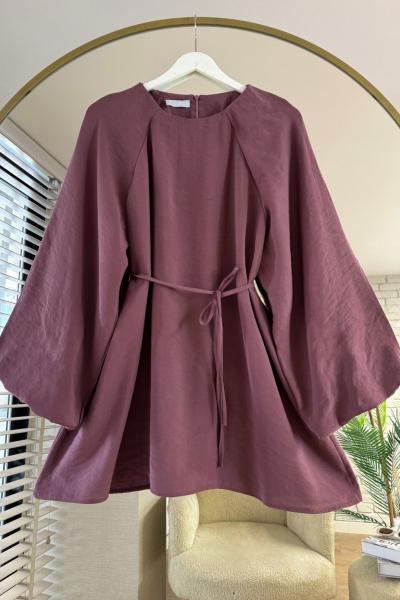 Balon Kol Modal Tunik Gül kurusu