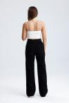 Bol Paça Likralı Pantolon Siyah