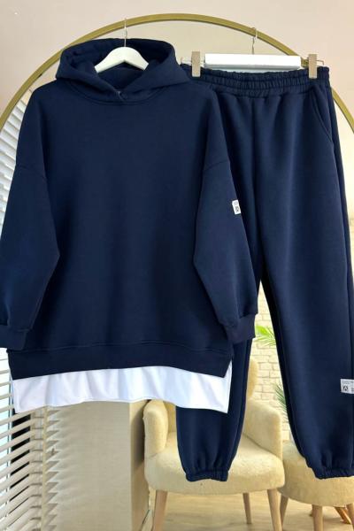 Lena Üç İplik Takım Lacivert