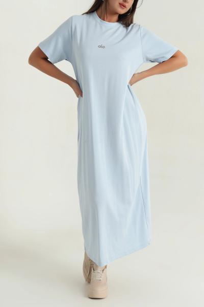 Alo Kısa Kollu Modal Elbise Bebe Mavisi