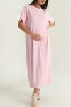 Alo Kısa Kollu Modal Elbise Pembe